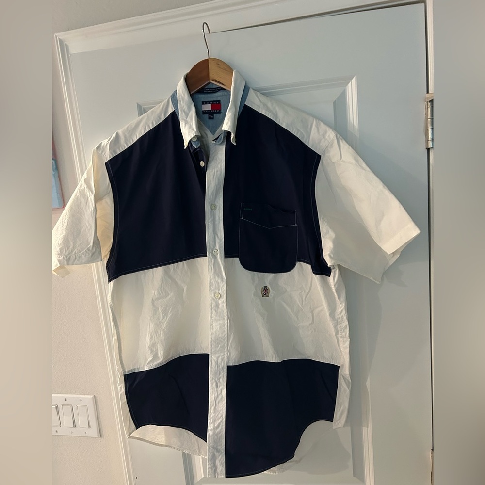 Tommy Hilfiger Black and White Men's Shirt